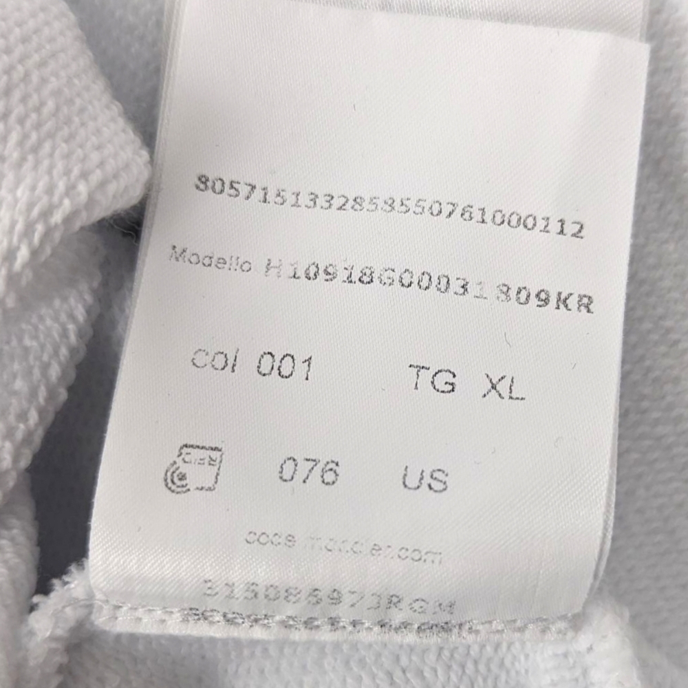 Moncler Pullover Crew Neck Sweatshirt Womens XL White Black Logo 100% Cotton - Picture 15 of 16